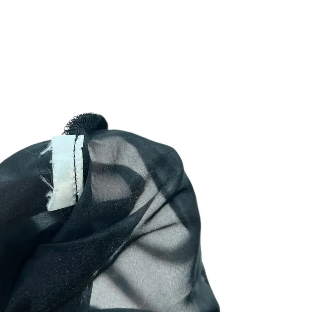 Meshki Elaina Sheer Button Up Cropped Shirt Black Organza Top Womens Size Small - Picture 9 of 9